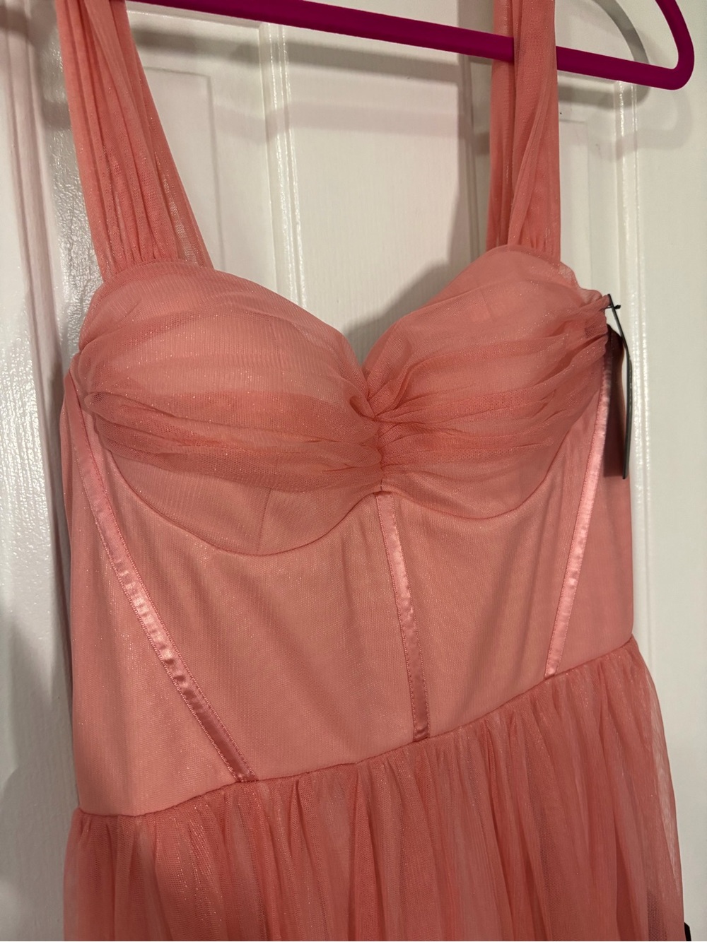 Lulu's Peach Pink Tiered Tulle Dress - Picture 2 of 7